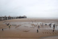 <p>Lance Corporal John Edward Arkwright, one of the first Lancastrians killed during the war, on Blackpool beach. (Danny Lawson/PA Wire) </p>