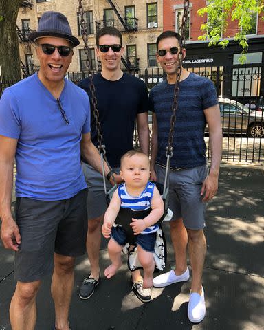 <p>Stefan Holt Instagram</p> Lester Holt with his sons Stefan Holt and Cameron Holt and grandson Henry Holt.