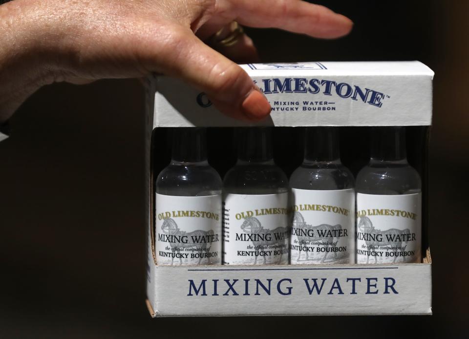 Boxes of Old Limestone Mixing Water, which are available for sale at many bourbon retailers. 
Aug. 3, 2023