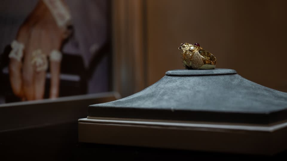 The ring on display ahead of Tuesday's hip-hop-themed auction. - Alexi Rosenfeld/Getty Images