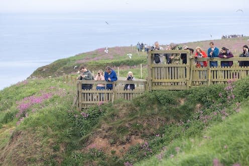 <span class="caption">The RSPB, National Trust and Wildlife Trust have a combined 8 million members.</span> <span class="attribution"><a class="link " href="https://www.shutterstock.com/image-photo/bempton-uk-24-may-2022-people-2162172607" rel="nofollow noopener" target="_blank" data-ylk="slk:Chedko/Shutterstock;elm:context_link;itc:0;sec:content-canvas">Chedko/Shutterstock</a></span>