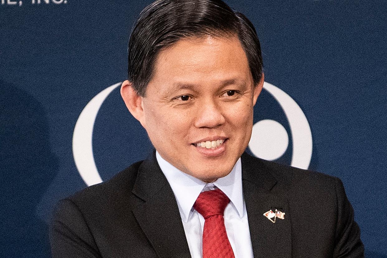 Singapore's Trade Miniser Chan Chun Sing smiles during an event before the US-ASEAN Business Council March 20, 2019 in Washington, DC. (Photo by Brendan Smialowski / AFP)        (Photo credit should read BRENDAN SMIALOWSKI/AFP via Getty Images)