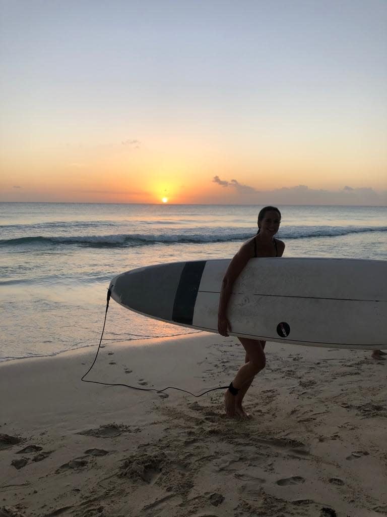 Barbados surfing