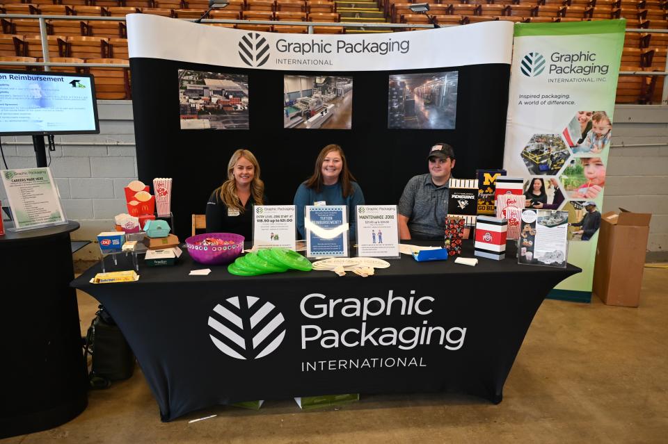 Representatives of Graphic Packaging showed students many of the products packaged for national brands, including McDonalds, Panera and White Castle.
