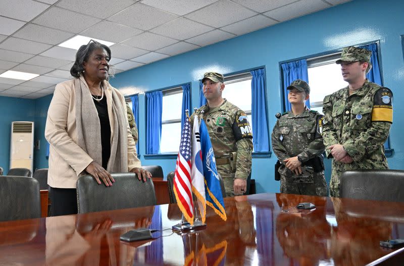 U.S. Ambassador to the United Nations Linda Thomas-Greenfield visits Panmunjom