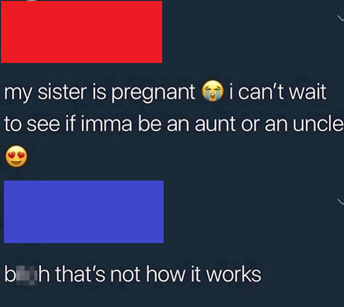 person saying i can't wait to be an aunt or uncle