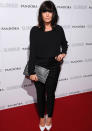 Claudia Winkleman worked the <a href="http://uk.lifestyle.yahoo.com/photos/monochrome-fashion-trend-kate-middleton-kim-kardashian-emma-stone-pictures-slideshow/" data-ylk="slk:monochrome trend;elm:context_link;itc:0;sec:content-canvas;outcm:mb_qualified_link;_E:mb_qualified_link;ct:story;" class="link  yahoo-link">monochrome trend</a> on the red carpet.