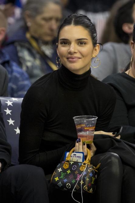 Kendall Jenner Wears Snake Earrings and Leather Pants to Ben Simmons'  Basketball Game