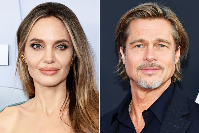 <p>Dimitrios Kambouris/Getty; Amy Sussman/Getty</p> Angelina Jolie (L) in June 2024; Brad Pitt in September 2019.