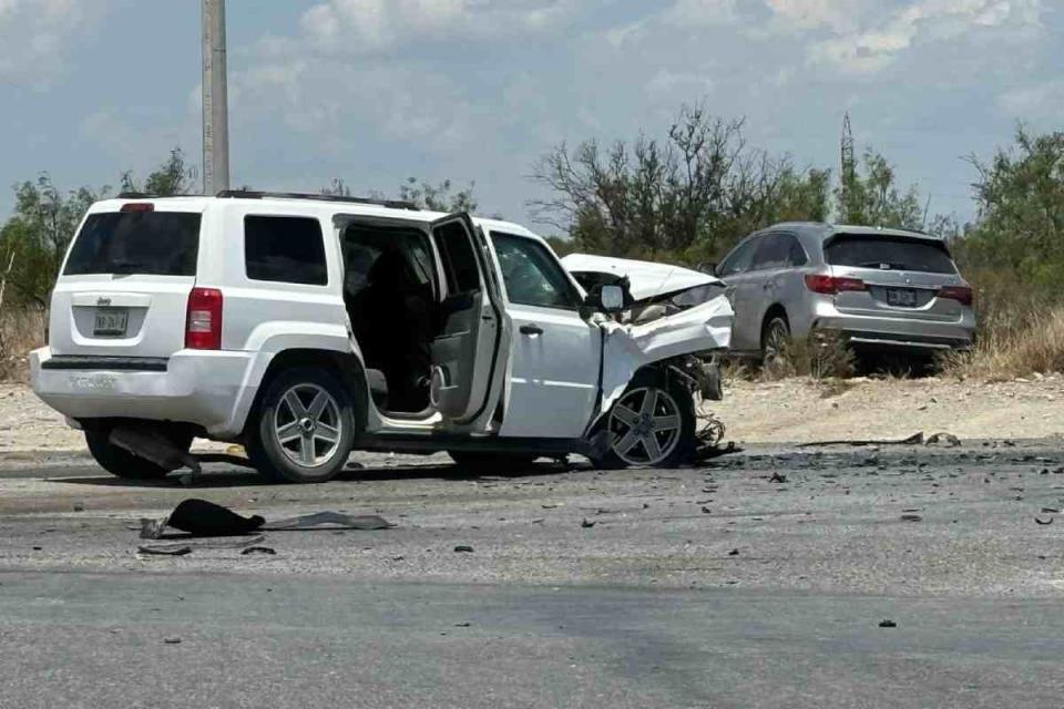 Accidente del equipo de Claudia Sheinbaum en Monclova, Coahuila. Foto: Facebook Miguel Torruco