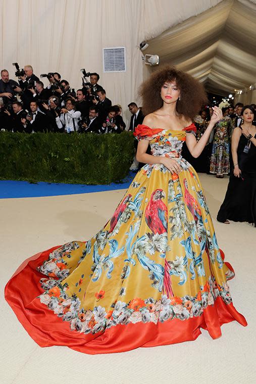 Zendaya hands down won the red carpet in this floral Dolce and Gabanna gown.