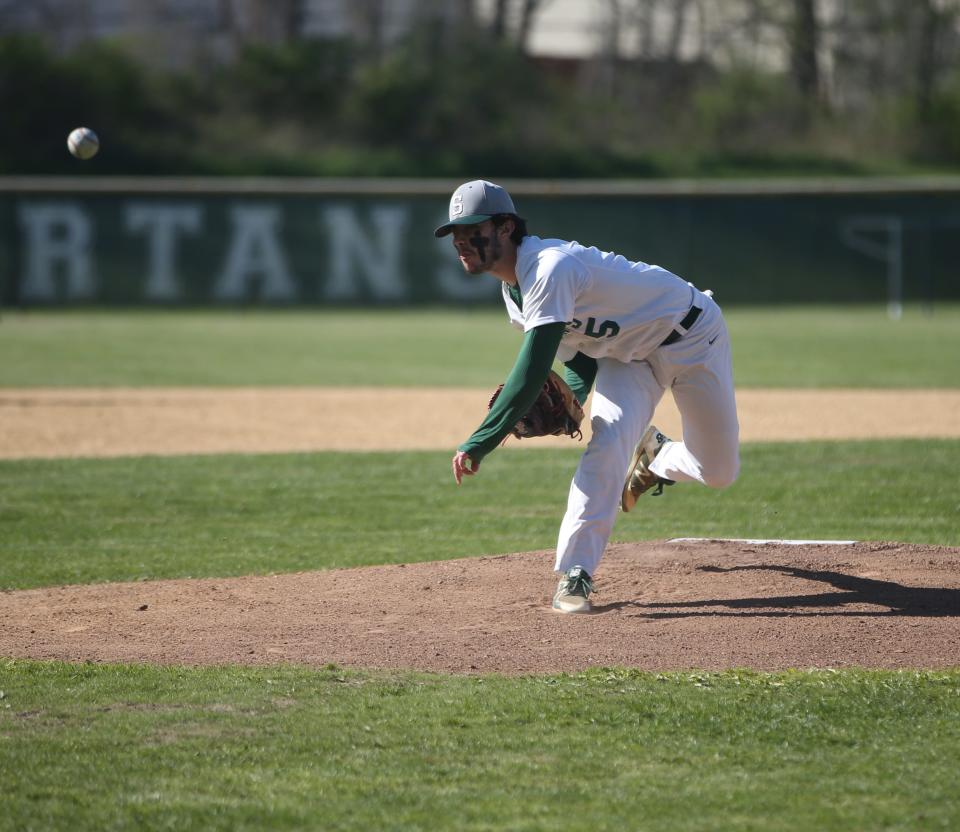 Spackenkill's Andrew Speranza on the mound during Friday's game versus Dover on April 29, 2022.