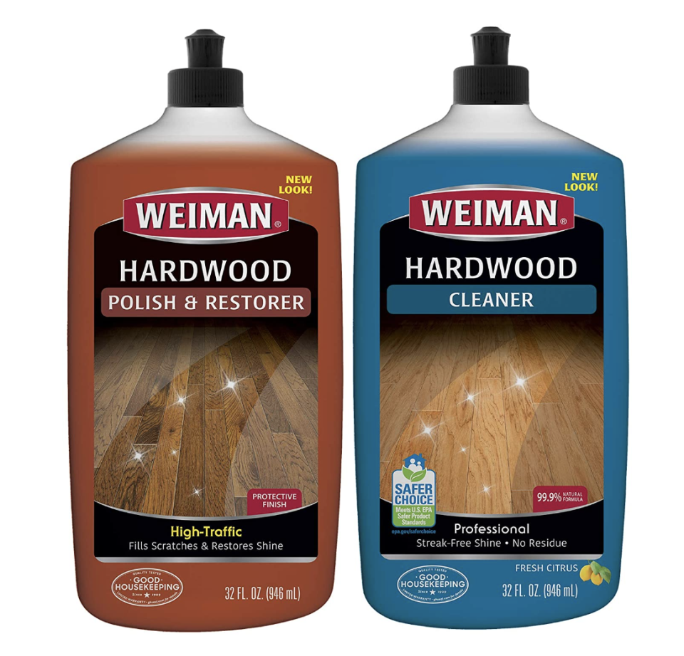 Weiman Hardwood Floor Cleaner and Polish Restorer Combo - 2 Pack (Photo via Amazon)