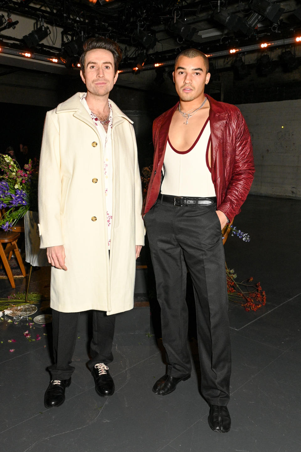 Nick Grimshaw and Meshach Henry attend the S.S. Daley show during London Fashion Week February 2022 at BFC NEWGEN Show Space on February 18, 2022 in London, England.  (Getty Images)