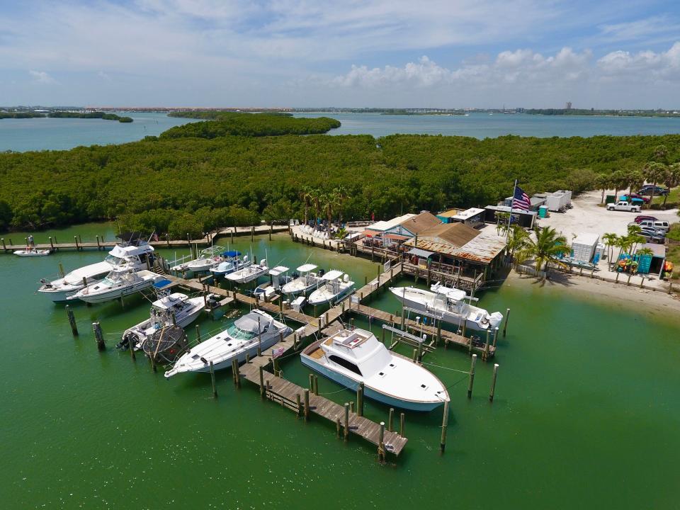 A drone photo of Little Jim Bait & Tackle, 601 N. Causeway, Fort Pierce, which, on July 1, 2024, was designated locally historic. The waterfront restaurant, bar and bait shop is on city-owned land. The bait shop was built in 1942 and served as a U.S. Navy guard shack and checkpoint during World War II. The historic designation, which is permanent, keeps the city in control of the building and its property. It means if there are any proposed changes, they would have to go before the historic preservation board and be approved by the City Commission.