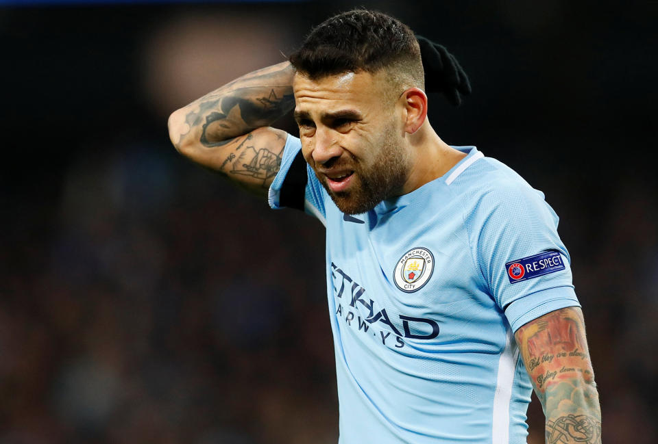 <p>Soccer Football – Champions League Quarter Final Second Leg – Manchester City vs Liverpool – Etihad Stadium, Manchester, Britain – April 10, 2018 Manchester City’s Nicolas Otamendi Action Images via Reuters/Jason Cairnduff </p>