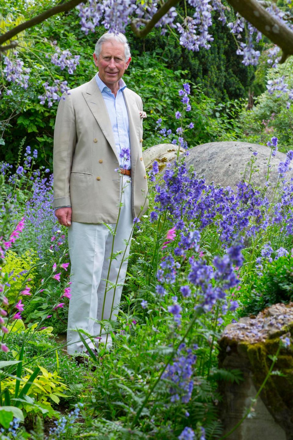 Charles among the blooms at Highgrove (PA Media)