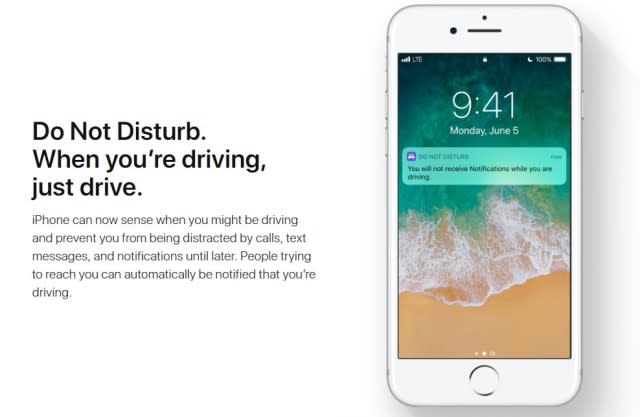 Apple’s Do Not Disturb feature has evolved since the company first introduced it in 2012 such that it’s sensitive to when users are on the road.