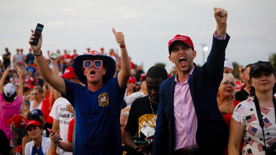 Trump supporters at a rally in Sarasota, Fla.