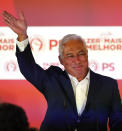 Portuguese Prime Minister and Socialist Party leader Antonio Costa celebrates after wining the Portugal election, in Lisbon Sunday night, Oct. 6, 2019. Portugal's center-left Socialist Party has collected the most votes in Sunday's general election, leaving it poised to continue in government for another four years. (AP Photo/Armando Franca)