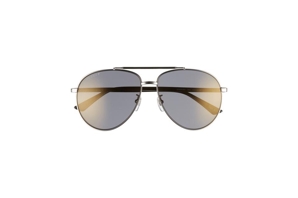 Gucci 61mm polarized aviator sunglasses