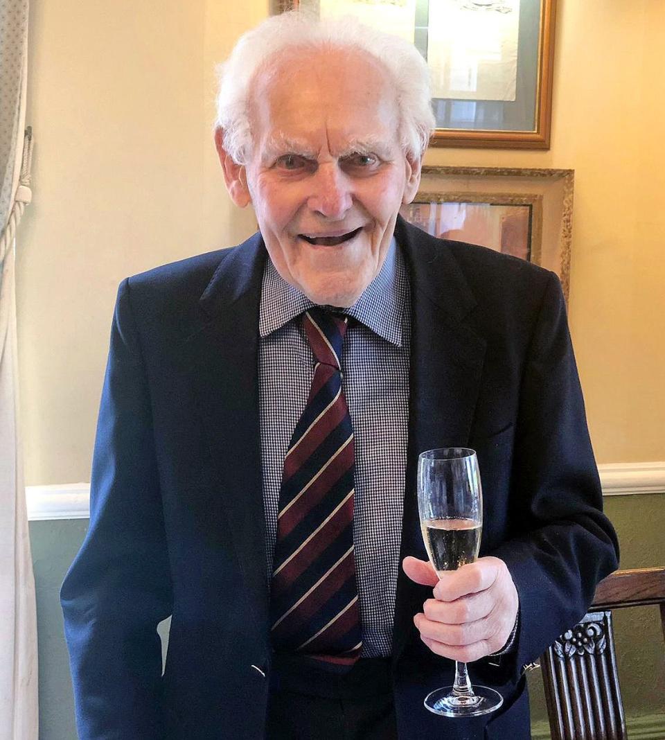 Cockbain celebrating his 104th birthday
