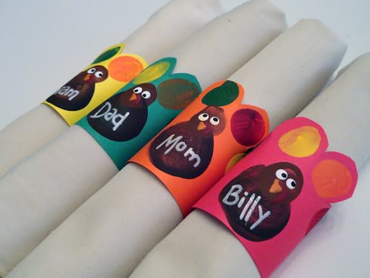 Fingerprint Turkey Napkin Rings