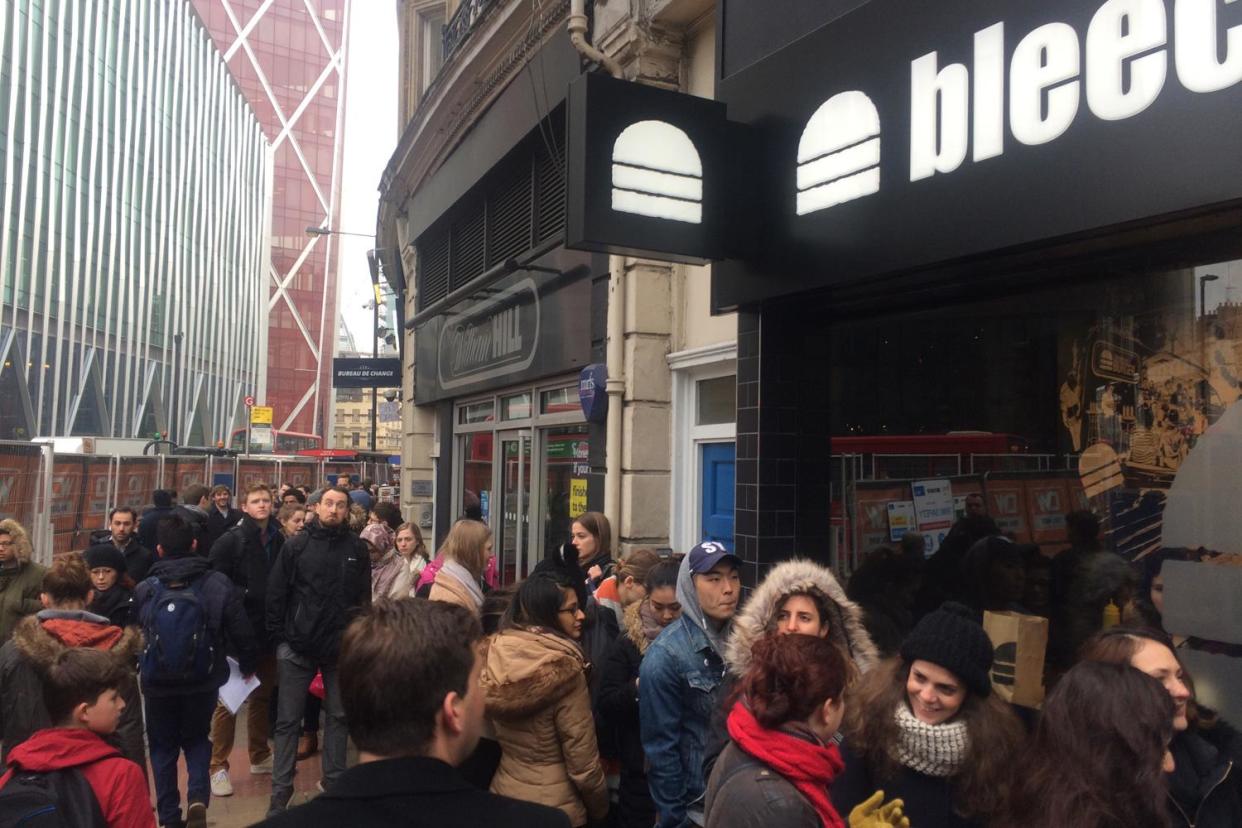 Londoners queued for over an hour for their burgers