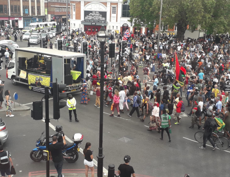 Crowds gather for anti-racism demonstration in Brixton: Lambeth Council/Twitter