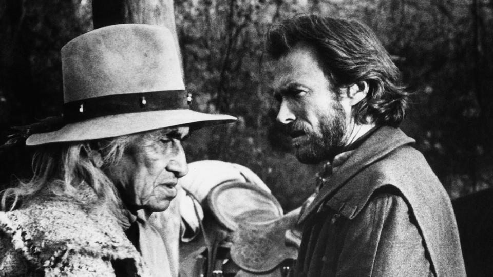 Chief Dan George and Clint Eastwood in THE OUTLAW JOSEY WALES, 1976.