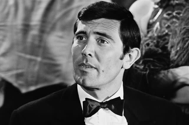 <p>Michael Stroud/Daily Express/Hulton Archive/Getty</p> George Lazenby filming 'On Her Majesty's Secret Service'