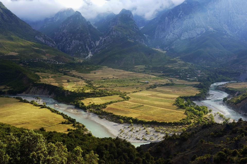 Franz Aberham / Getty Images Vjosa river valley, Nemercka mountains in background, Albania