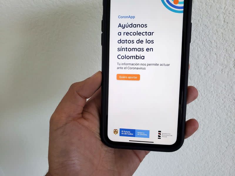 Imagen ilustrativa de la aplicación para teléfonos inteligentes CoronApp de Colombia