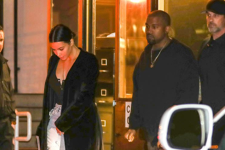 Kim Kardashian and Kanye West are spotted on a casual date night.