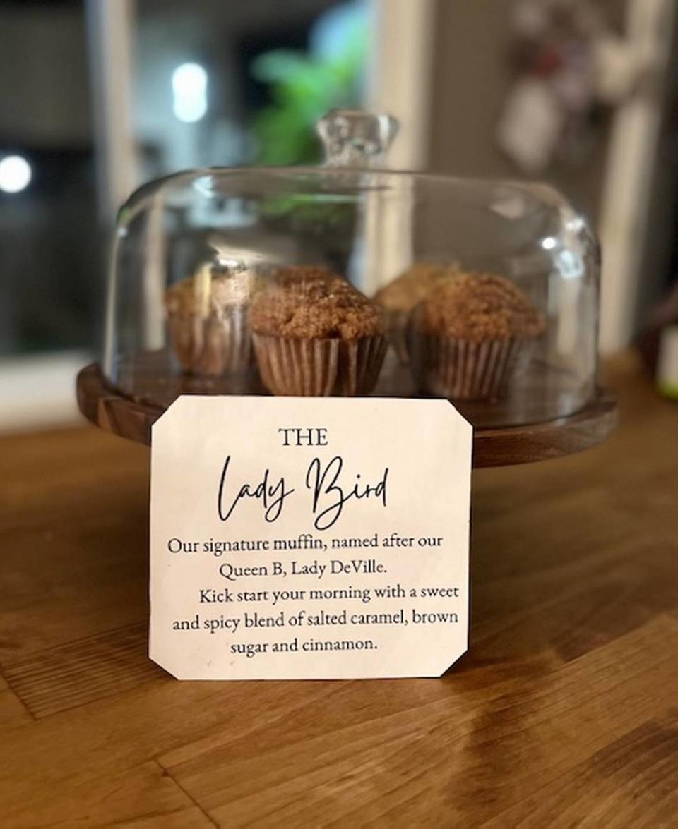 The Lady Bird muffin is one of the three homemade muffins named for Nicura Ranch horses.