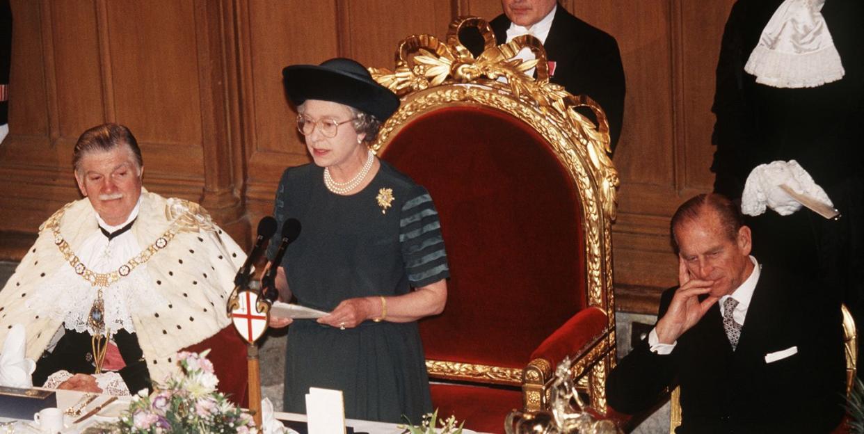 gbr queen elizabeth ii makes a speech on her 40th anniversary