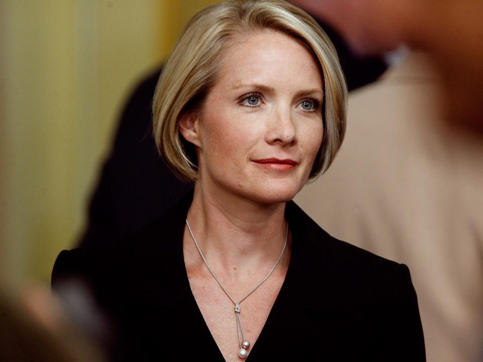 Dana Perino, the new Press Secretary President for George W. Bush, takes questions from the White House press corps during her first day September 17, 2007 in Washington, DC.