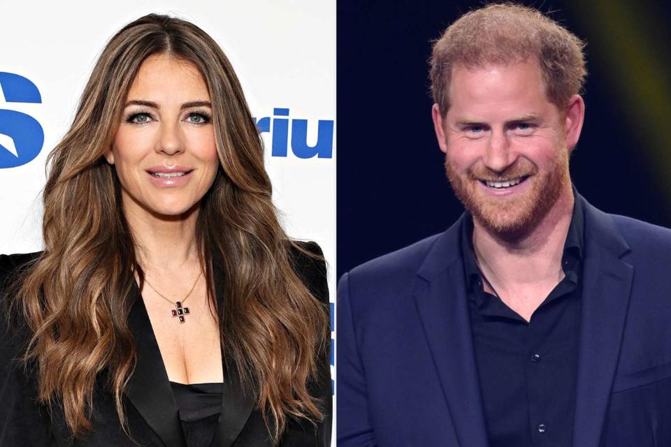 <p>Cindy Ord/Getty, Karwai Tang/WireImage</p> Elizabeth Hurley and Prince Harry