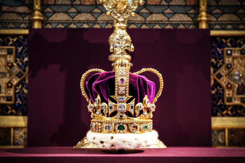 St Edward's Crown at Westminster Abbey, on June 4, 2013 in London. (Jack Hill / WPA Pool via Getty Images file)