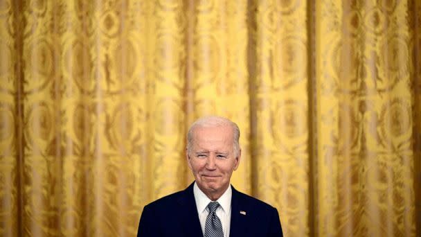 PHOTO: President Joe Biden looks on during a high-speed internet infrastructure announcement in the East Room of the White House in Washington, DC, June 26, 2023. (Brendan Smialowski/AFP via Getty Images)