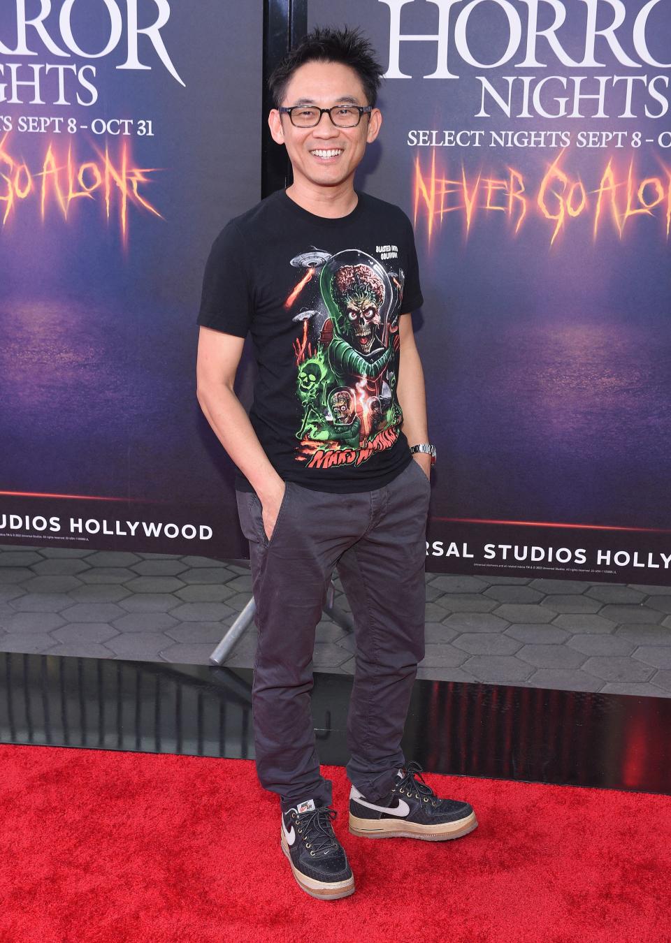 Australian director James Wan arrives for the opening night of Universal Studio's Halloween Horror Nights, in Universal City, California, on September 8, 2022. (Photo by LISA O'CONNOR / AFP) (Photo by LISA O'CONNOR/AFP via Getty Images)