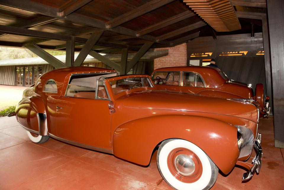 Visitors can see a pair of prewar Lincoln Continentals that were once owned by Frank Lloyd Wright and were among his favorite cars.