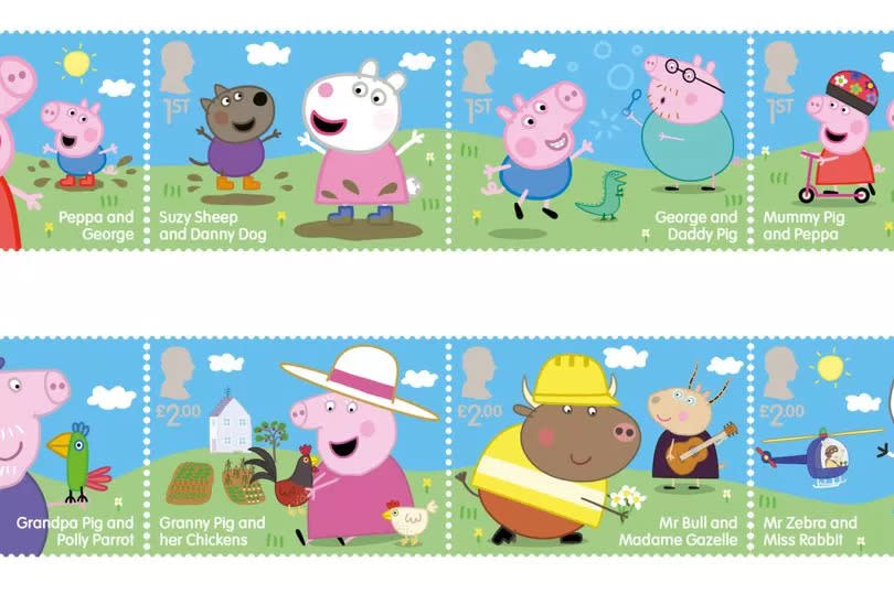 The stamps mark 20 years of Peppa Pig