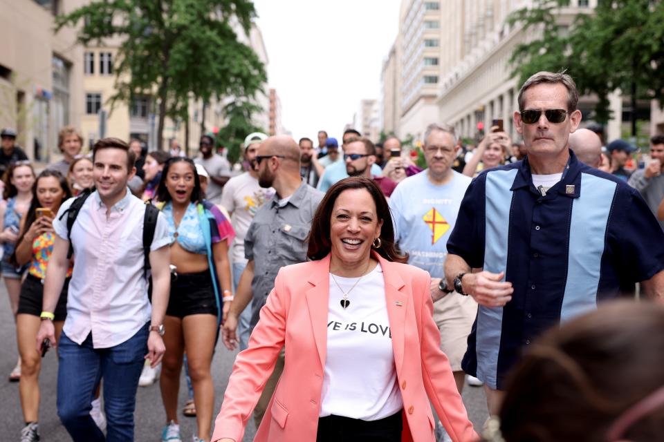 <h1 class="title">Vice President Harris Joins Pride Parade In Washington, DC</h1><cite class="credit">Getty</cite>