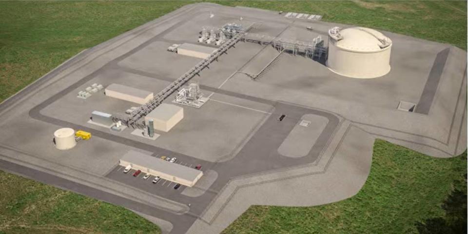 This rendering shows Dominion’s proposed Moriah Energy Center, a facility in Rougemont where the company will cool and then store natural gas. Person County Commissioners granted the facility a key zoning decision on Monday. Dominion Energy