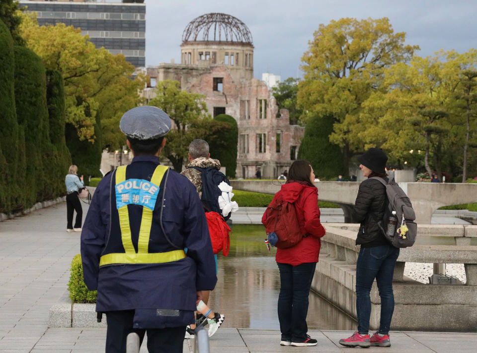 Hiroshima Peace Memorial Park on April 16.<span class="copyright">Yomiuri Shimbun/AP</span>