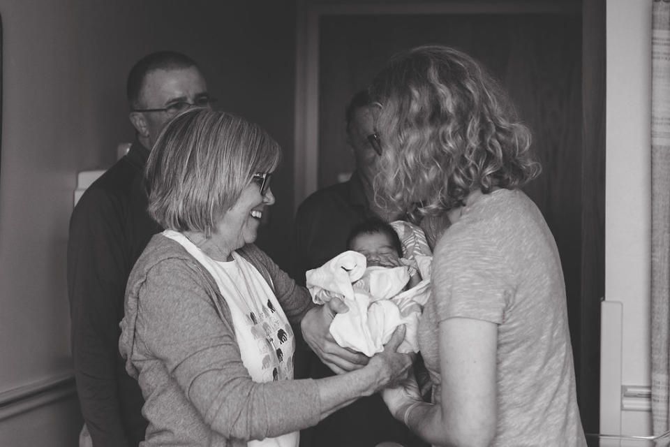 "Grandma meeting her adoptive granddaughter for the&nbsp;very first time&nbsp;and couple telling grandma that she is named after her.&nbsp;Amazing moment" -- Brooke Smith