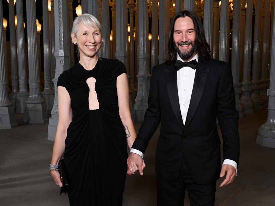 Alexandra Grant and Keanu Reeves attend the 2023 LACMA Art+Film Gala.