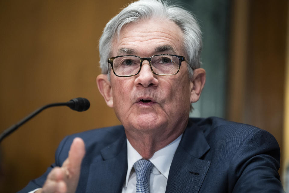 WASHINGTON, DC - MARCH 03: U.S. Federal Reserve Chair Jerome Powell testifies at a Senate Banking, Housing, and Urban Affairs Committee hearing on the Fed's 