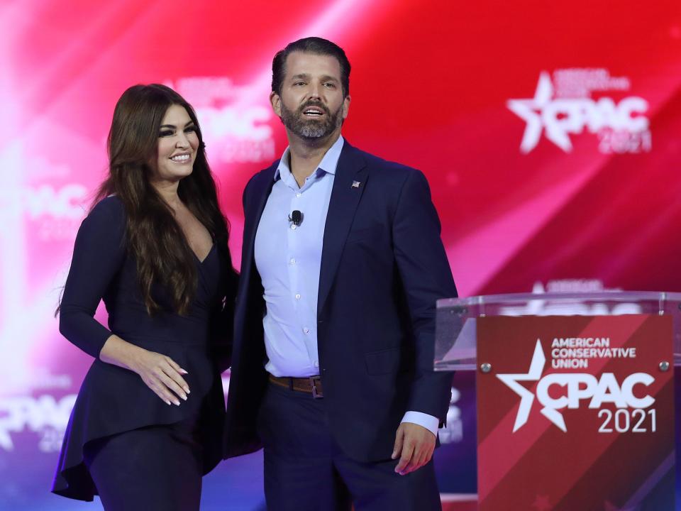 Donald Trump Jr. and Kimberly Guilfoyle at CPAC in 2021.